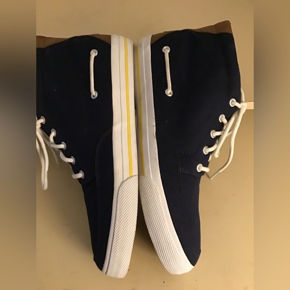 Polo By Ralph Lauren men blue canvas leather High top sneaker size 12 medium - Picture 11 of 11